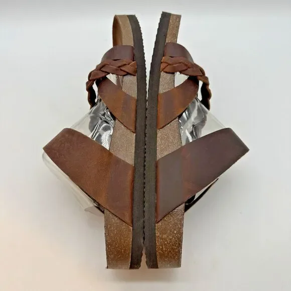 White Mountain Footbeds Hazy Sandal Women's 8M Whiskey Brown Leather Boho Slides - Picture 7 of 10